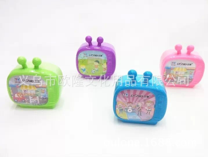 TV Double-Hole Plastic Pencil Sharpener
