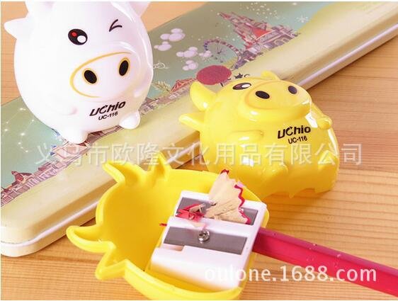 Cow Double-Hole Plastic Pencil Sharpener view 2