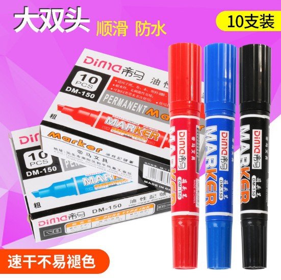Black Dual-Tip Oil-Based Marker view 3