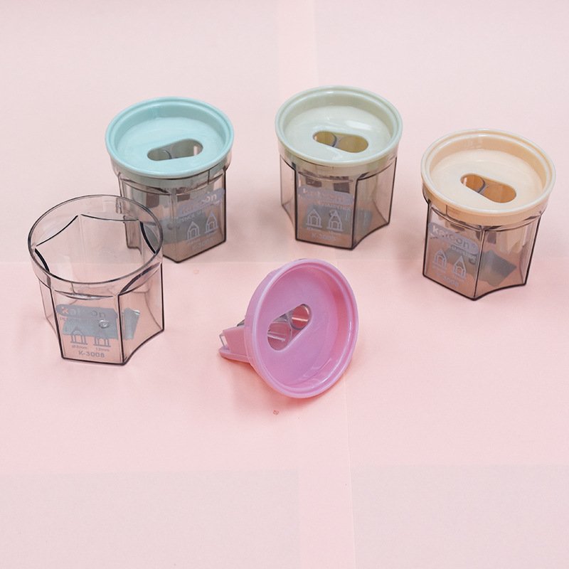 Double-Hole Morandi Transparent Pencil Sharpener — Style 3008 view 3