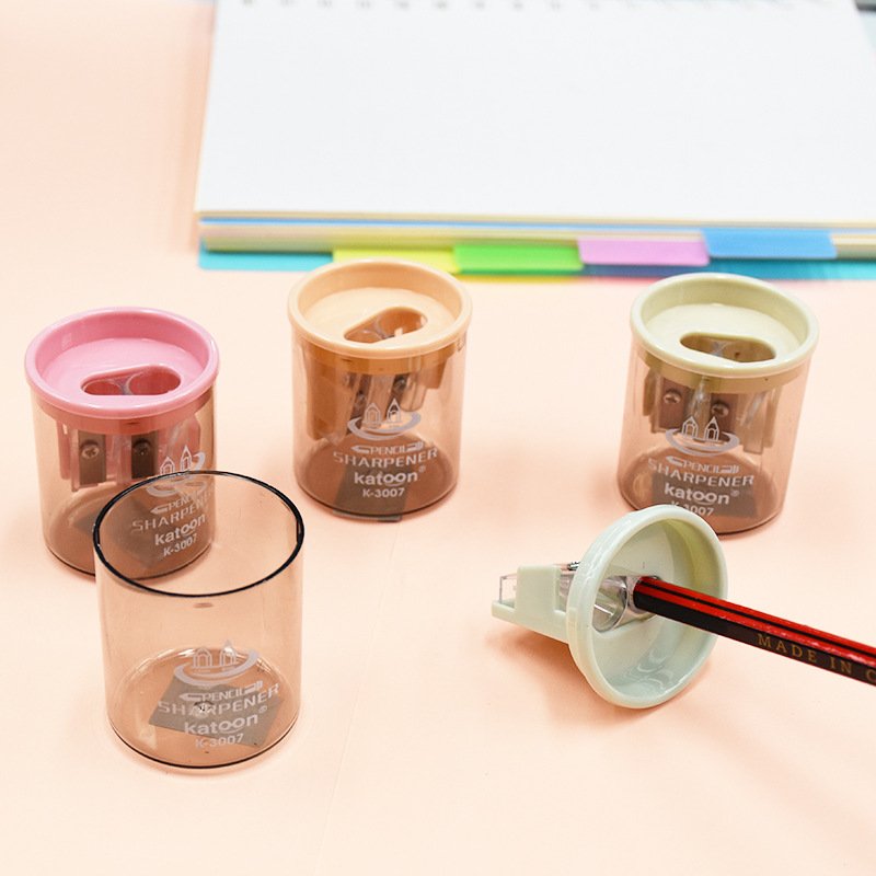 Double-Hole Morandi Transparent Pencil Sharpener — Style 3007