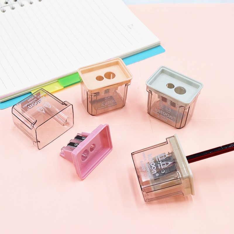Double-Hole Morandi Transparent Pencil Sharpener — Style 3009 view 3