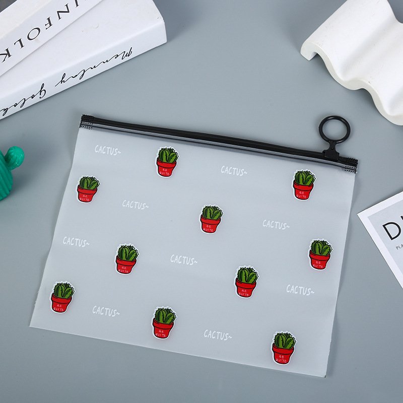 Zippered Self-Seal Cartoon Pencil Case