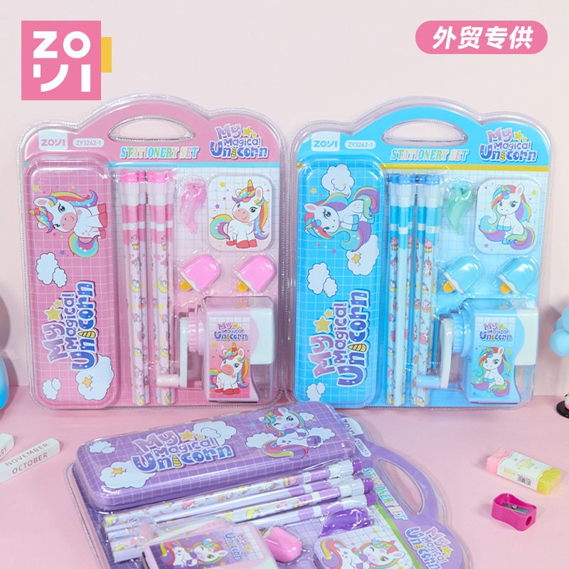 Unicorn Cartoon Kids Pencil Sharpener, Set view 2