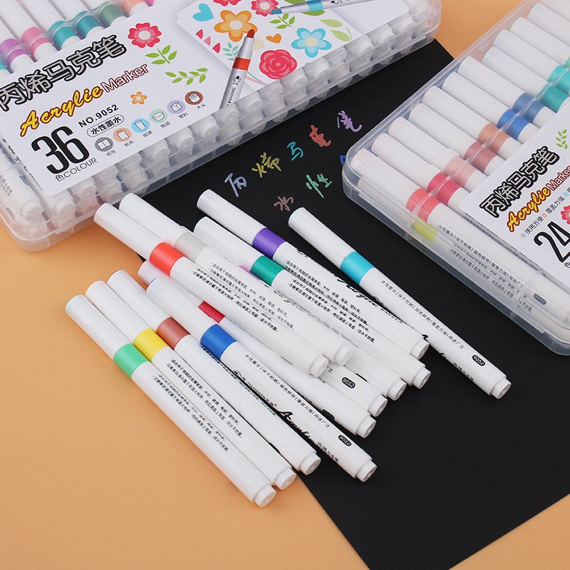 12 Colours Waterproof Single-Tip Acrylic Marker, Set view 3
