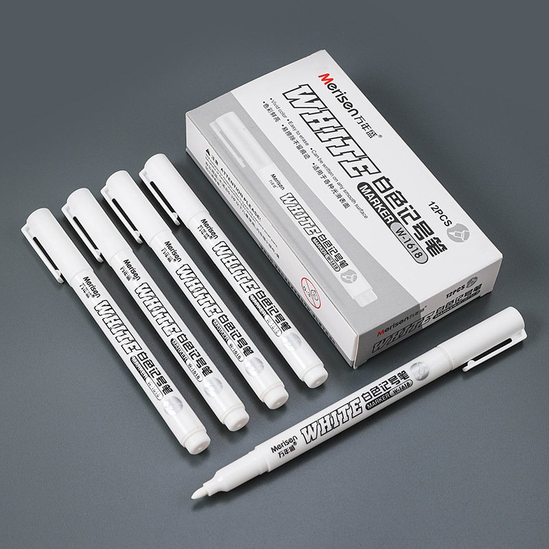 White Waterproof Single-Tip Marker — Variant 2