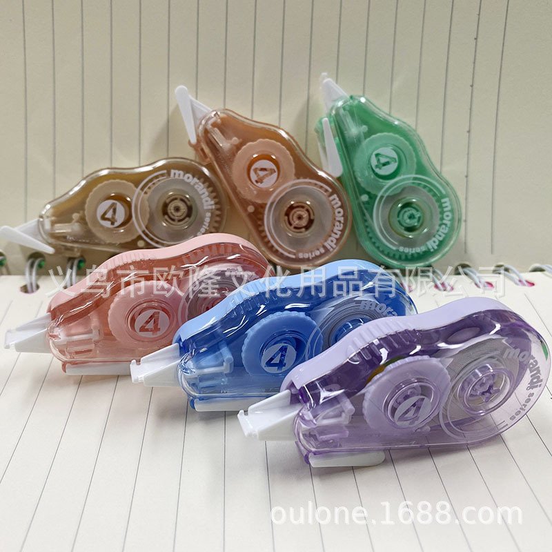 Morandi Transparent Flip-Top Correction Tape, Set