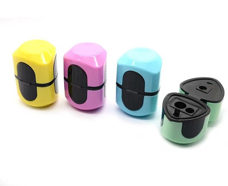 Triple-Hole Lidded Plastic Pencil Sharpener view 3