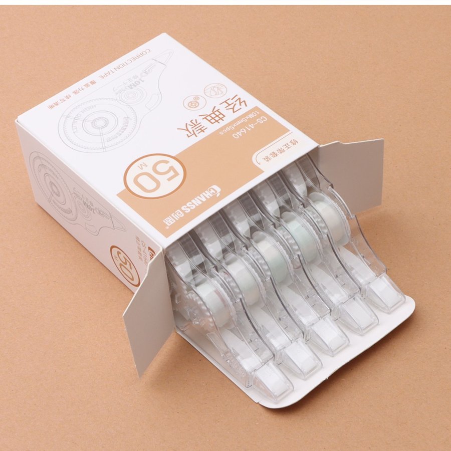 High-Capacity Minimalist Correction Tape, 5-Pack