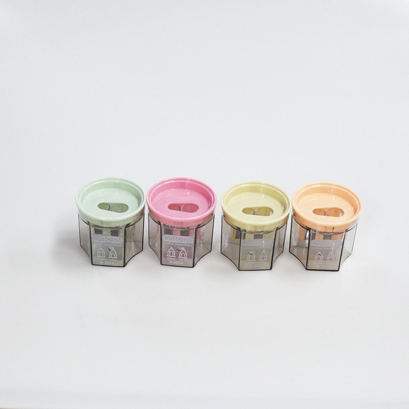 Double-Hole Morandi Transparent Pencil Sharpener — Style 3008