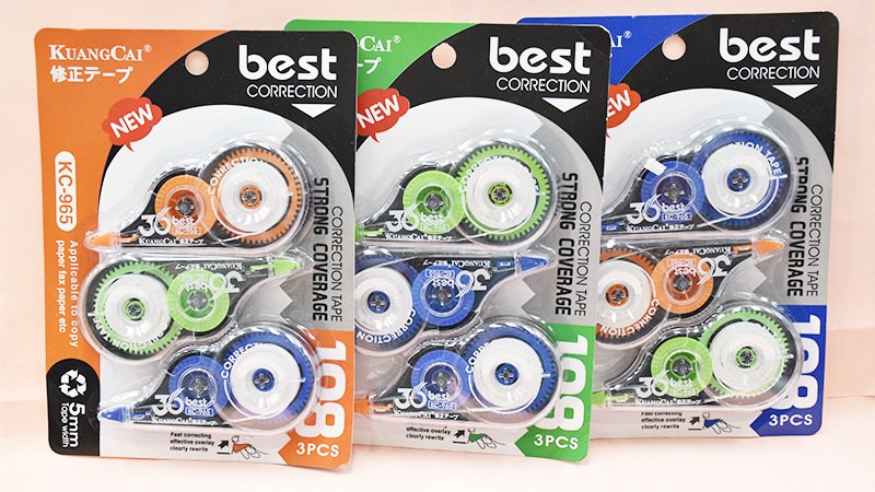 High-Capacity Correction Tape, 3-Pack — Style 108