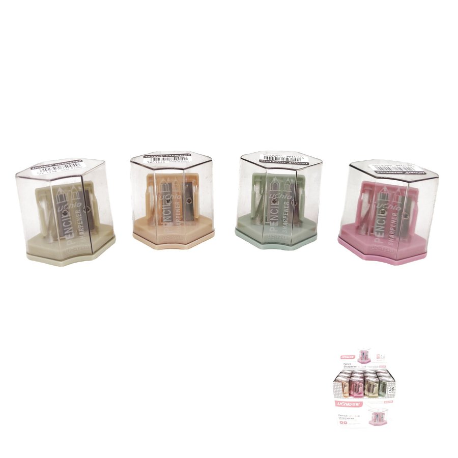 Double-Hole Transparent Portable Pencil Sharpener — Style 124 — Variant 2