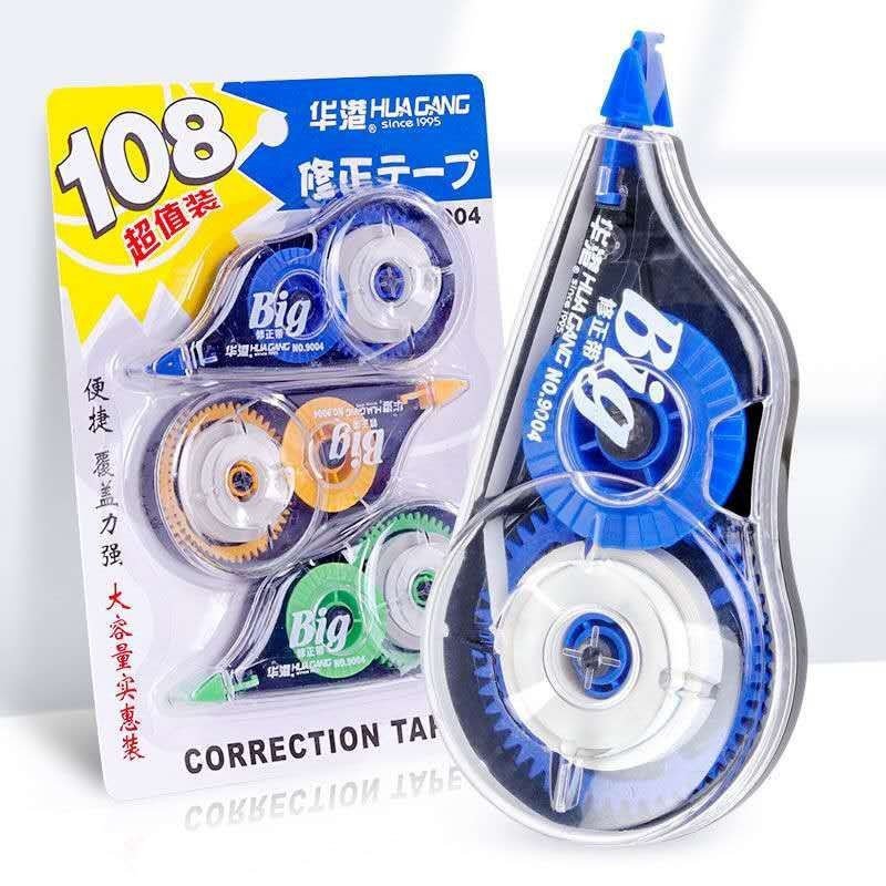 Transparent High-Capacity Creative Correction Tape, 3-Pack