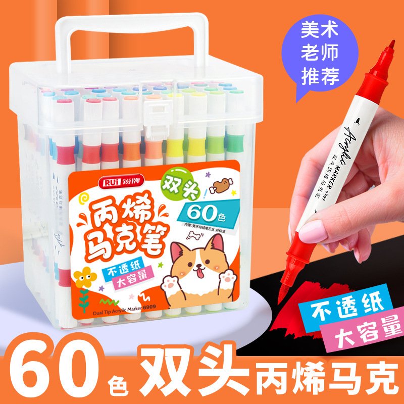 60 Colours Waterproof Kids Acrylic Marker