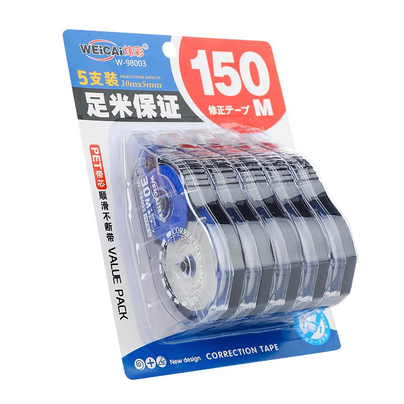 Transparent High-Capacity Plastic Correction Tape, 150m