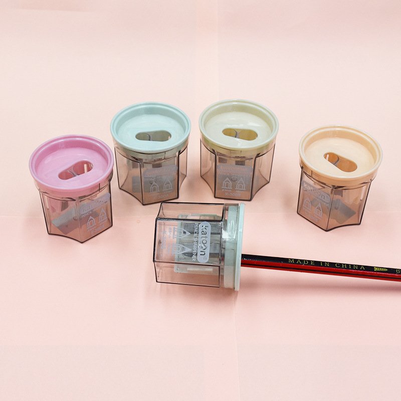 Double-Hole Morandi Transparent Pencil Sharpener — Style 3008 view 2