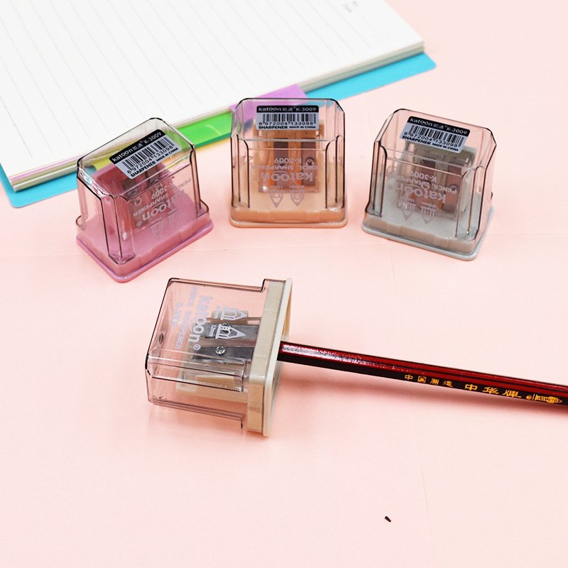 Double-Hole Morandi Transparent Pencil Sharpener — Style 3009