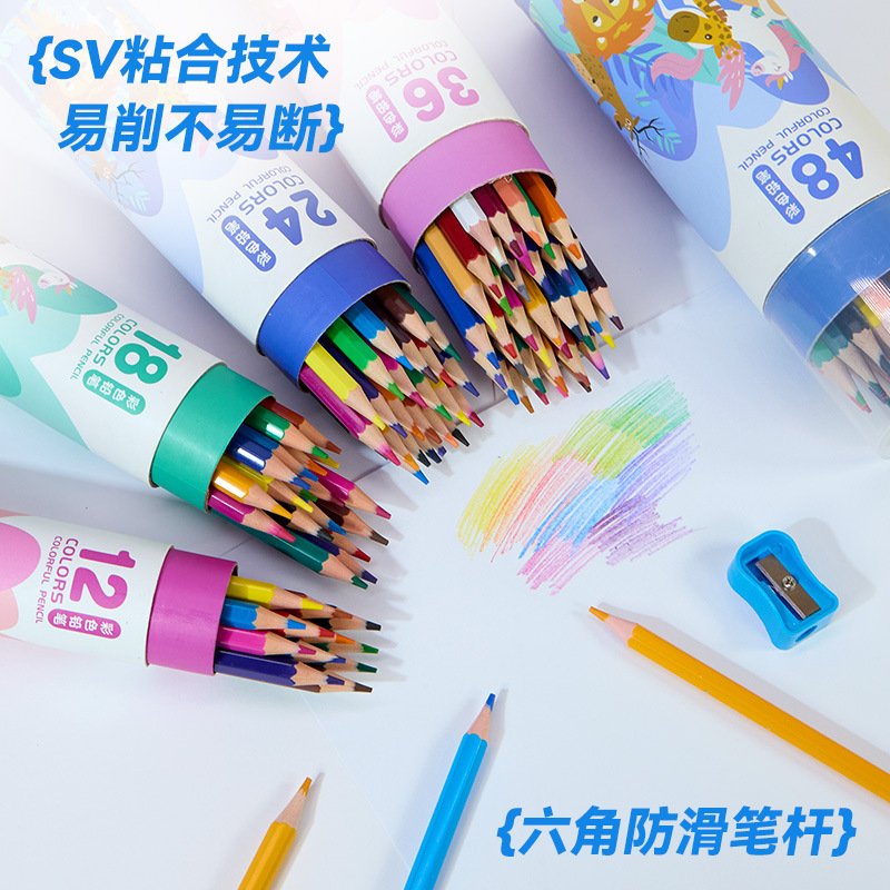Oil-Based Cartoon Kids Colored Pencils, Set view 2