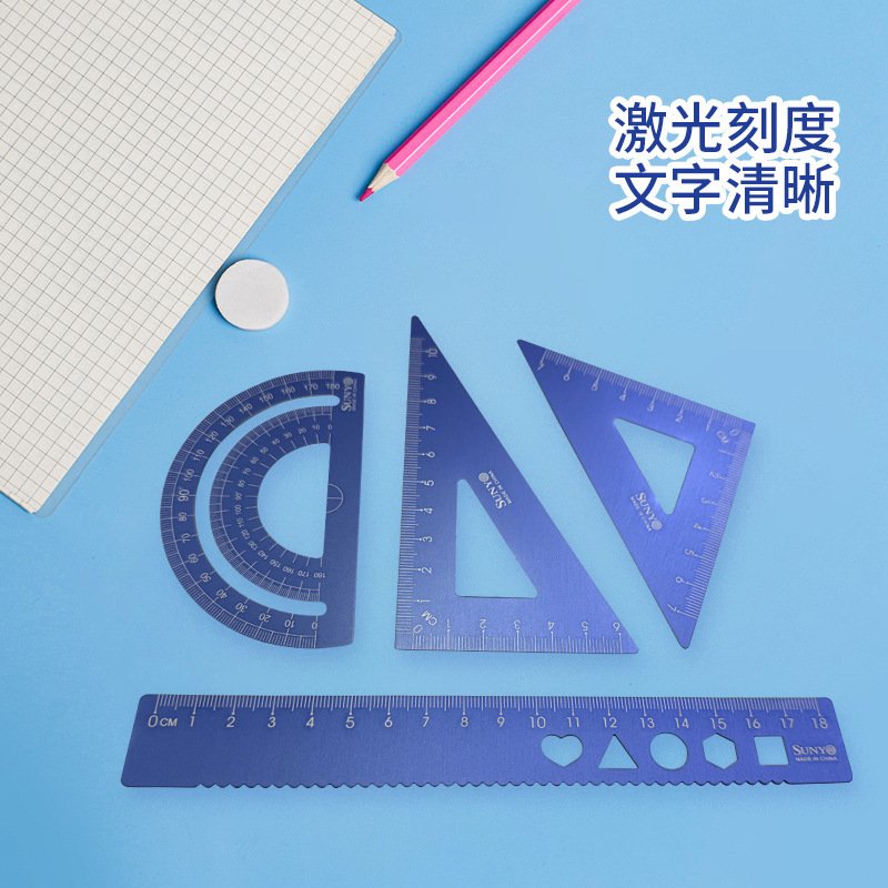 Thickened Aluminium Multi-Function Ruler, Set, 18cm view 3