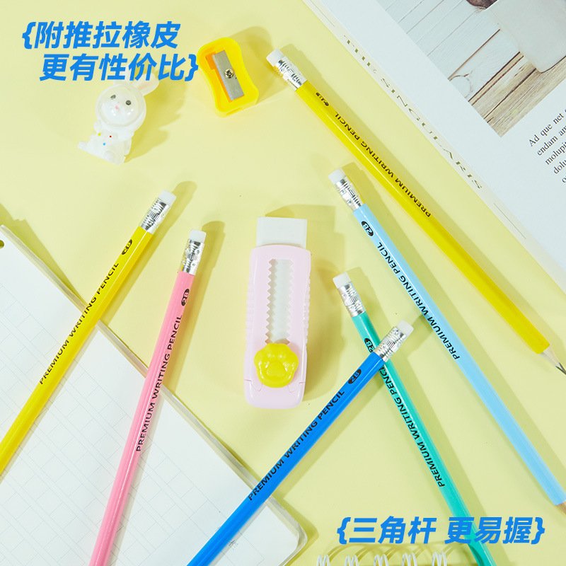 Push-Up Triangular Kids Pencil, 2B view 3