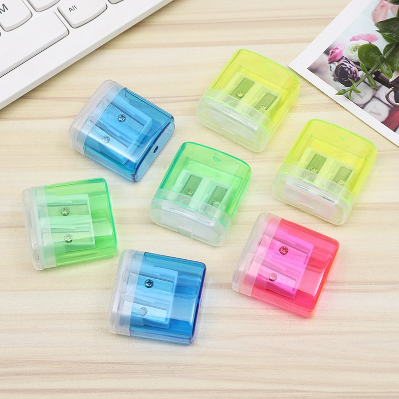 Double-Hole Transparent Plastic Pencil Sharpener view 3