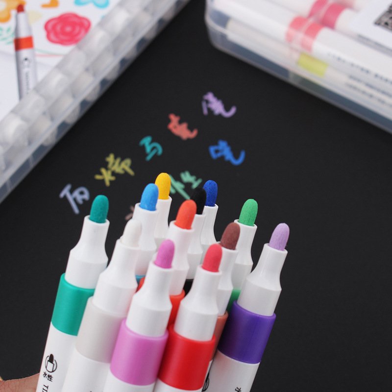 12 Colours Waterproof Single-Tip Acrylic Marker, Set view 2